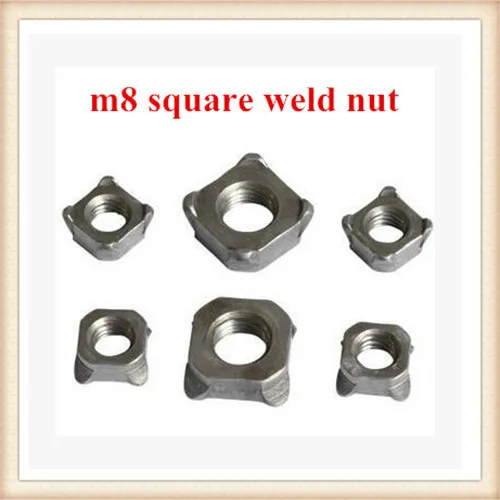 100pcs steel natural m8 square weld nutin Nuts from Home Improvement