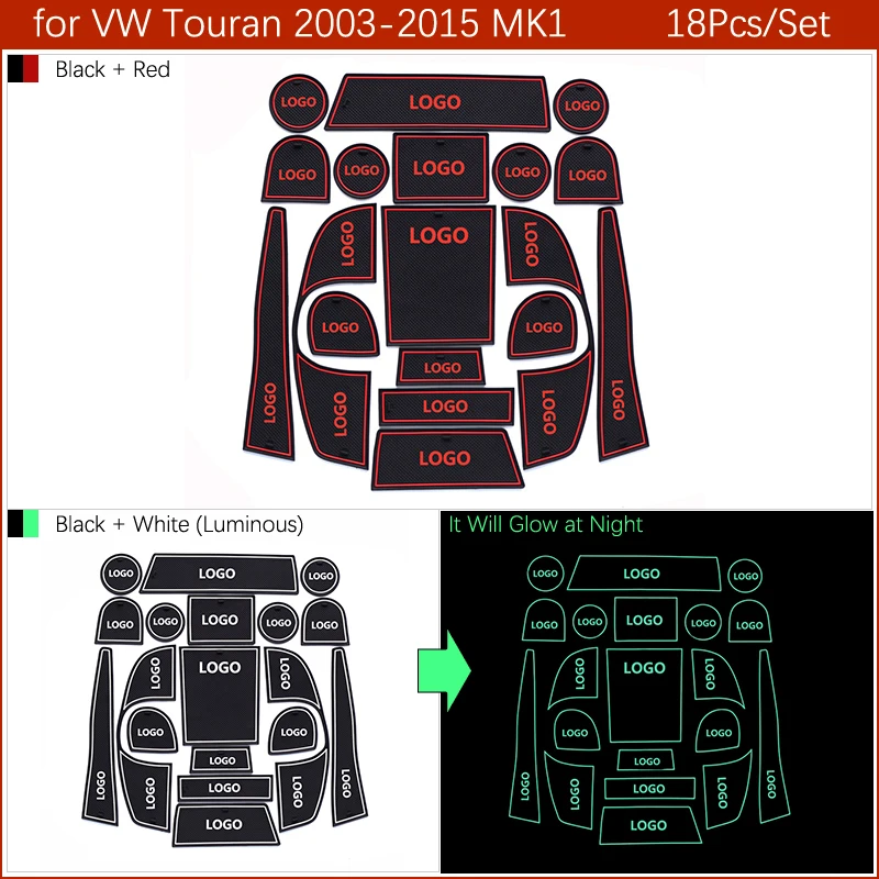 Противоскользящие резиновые ворота слот чашки коврик для VW T-ROC Tiguan Touran Sharan Teramont Altas Volkswagen аксессуары наклейки