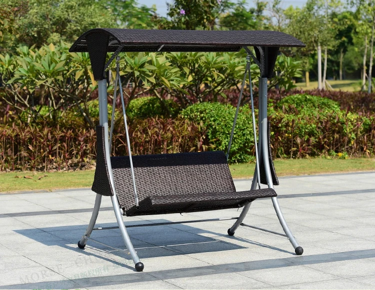 2 person high quality wicker garden leisure swing chair outdoor hammock patio leisure cover seat bench with cushion