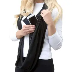 Унисекс Для мужчин Для женщин любителей шарф, теплый шарф петли стильный дизайн на молнии потайной карман шаль-кольцо дамы девушки шарф 6