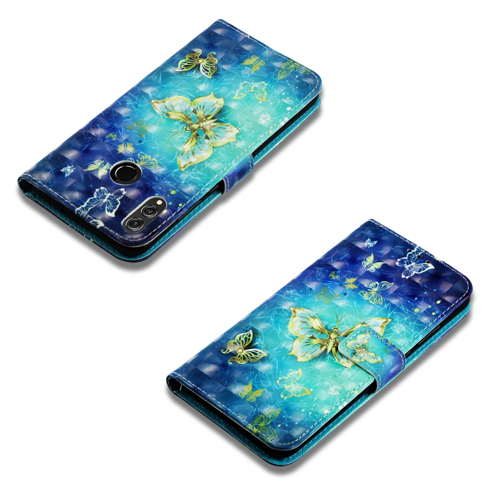 Чехол Кошелек для Huawei P Smart Y5 Y6 Y7 2017 Y9 2018 2019 Honor 8X Max 8A Note 10 9 lite 10i 7C 7A Pro откидной из