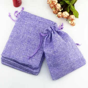 

100pcs 7x9cm Purple Jute Bags for Packing Drawstring Gift Bag Incense Storage Cosmetic Jewel Accessories Sachet Packing Bags
