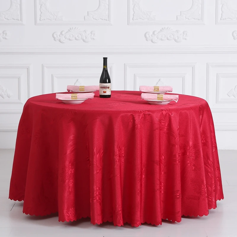 

Pteris Flower Rectangle Small Polyester Jacquard Hotel Restaurant Tablecloths Wedding Table Round Cloth For Wedding