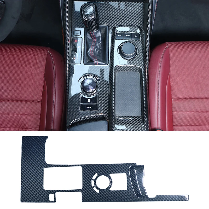 

QHCP Carbon Fiber Car Center Control Gear Shift Panel Cover Trim Frame Sticker Decoration For Lexus IS300 200T 250 Car Styling