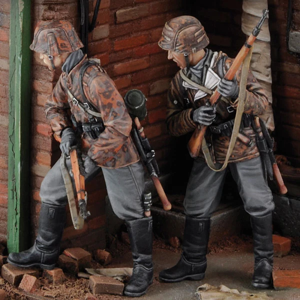 1/35 военная защита набор из смолы для двух человек фигурка солдат GK без покрытия