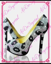 Aidocrystal handmade stilett-schuhe klassische weiß schwarz kristall high heels frauen pumpt 12 cm high heel schuhe frau