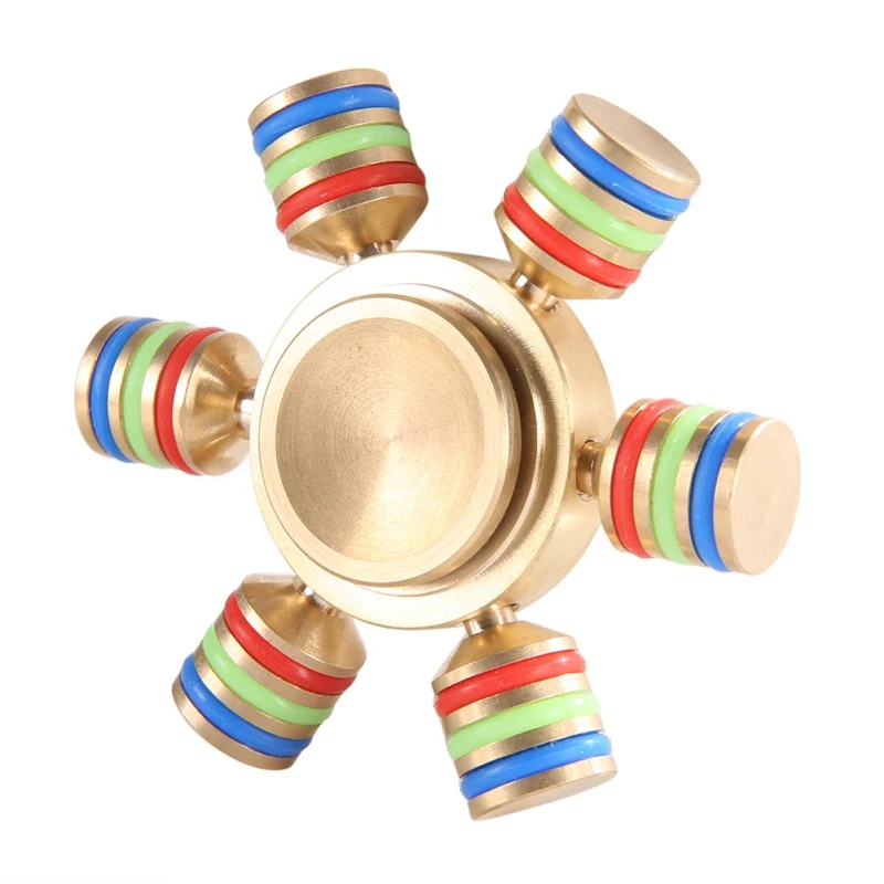 

Hot New creative six corner Hand Spinner EDC Spinner High Speed Aluminium Alloy For Autism and ADHD Finger  Spinner AHDH Stress