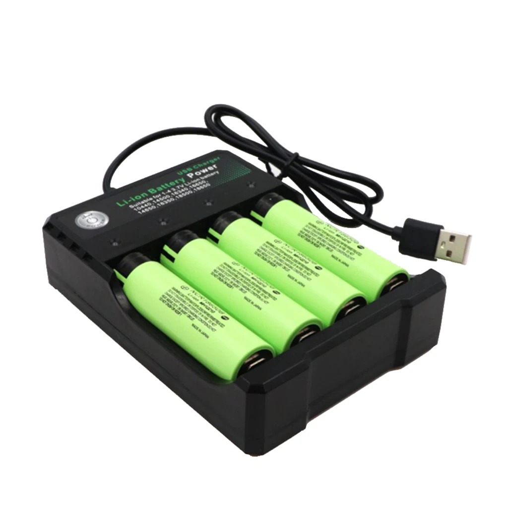 4 слота 18650 батареи литий-ионная батарея зарядное устройство Портативный Путешествия USB зарядное устройство DC 4,2 в 1000 мА выход