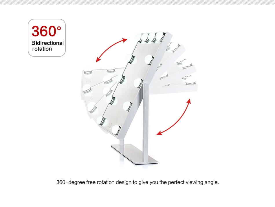 Espelho de Maquiagem Profissional com Luzes Conjunto de Mesa com Toque Led e Relógio Vaidade Inteligente Ajustável Luzes Digital 13 Espelho de maquiagem profissional com luzes vaidade
