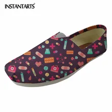 INSTANTARTS/ г.; женская повседневная обувь с рисунком медсестры Удобная парусиновая женская обувь на плоской подошве без застежки женская обувь для беременных