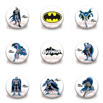 

High Quality 90Pcs 9Style Batman Cartoon Logo Buttons Pins Badges Round Badges,30MM Diameter,Accessories for Clothing/Bags,Gifts