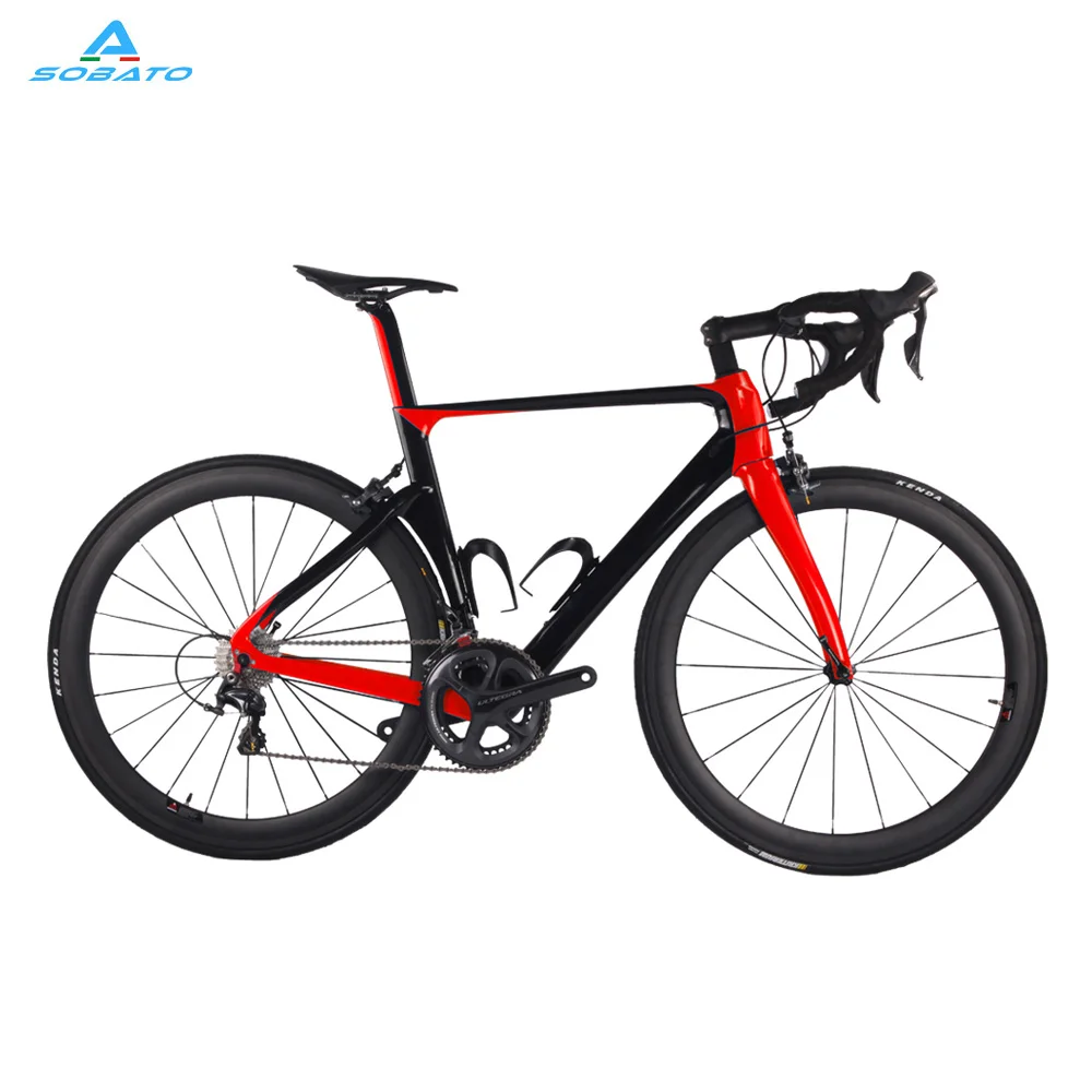 Flash Deal SOBATO RAA 700C Road Bike Carbon Bicycles V X Disc Brake Carbon Fiber Wheelset / Seatpost / Fork 22 Speed Road Bicicleta 1
