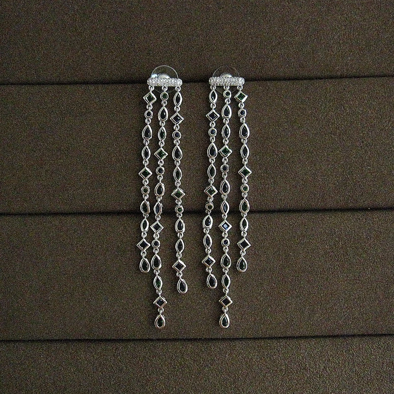 

Fashion AAA cubic zirconia Classic long Tassel with Multi type stone Earrings,women's accessaries,EC195