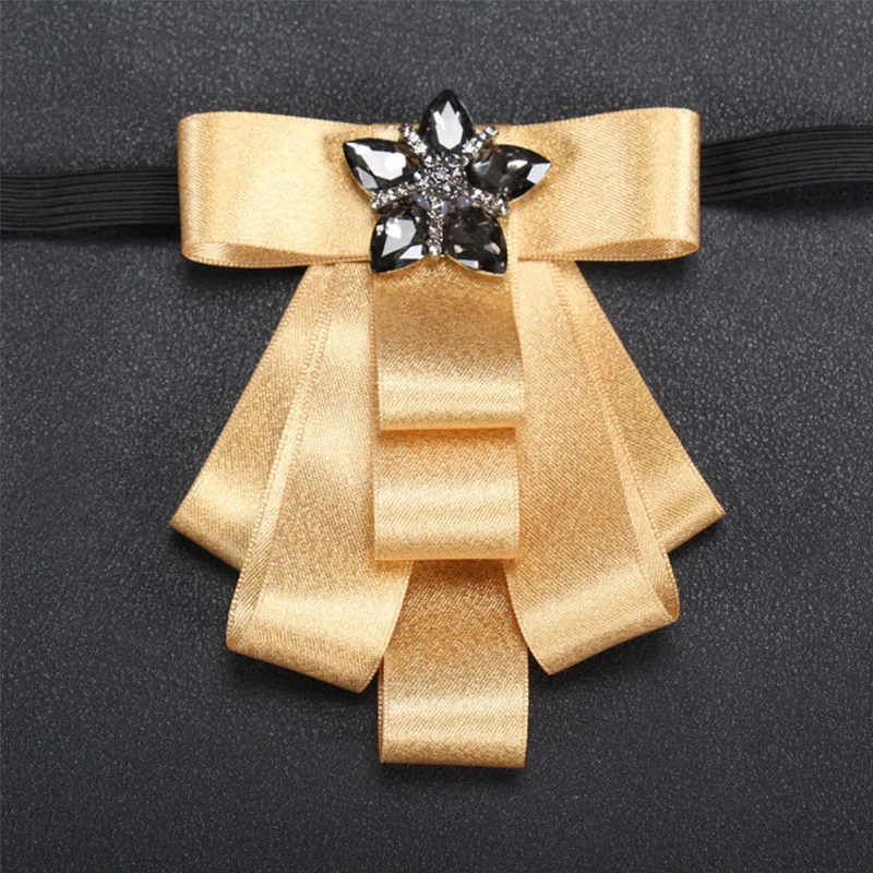 Mantieqingway Champagne Color Ribbon Bowtie Bridegroom Wedding