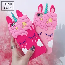 Luxury 3D Lucu Kartun Unicorn Kuda Kasus Untuk iPhone 5 5 S 5SE 6 6 s 7 8 Ditambah Lembut Silicone Karet Penutup Untuk iPhone X Kasus Telepon(China)
