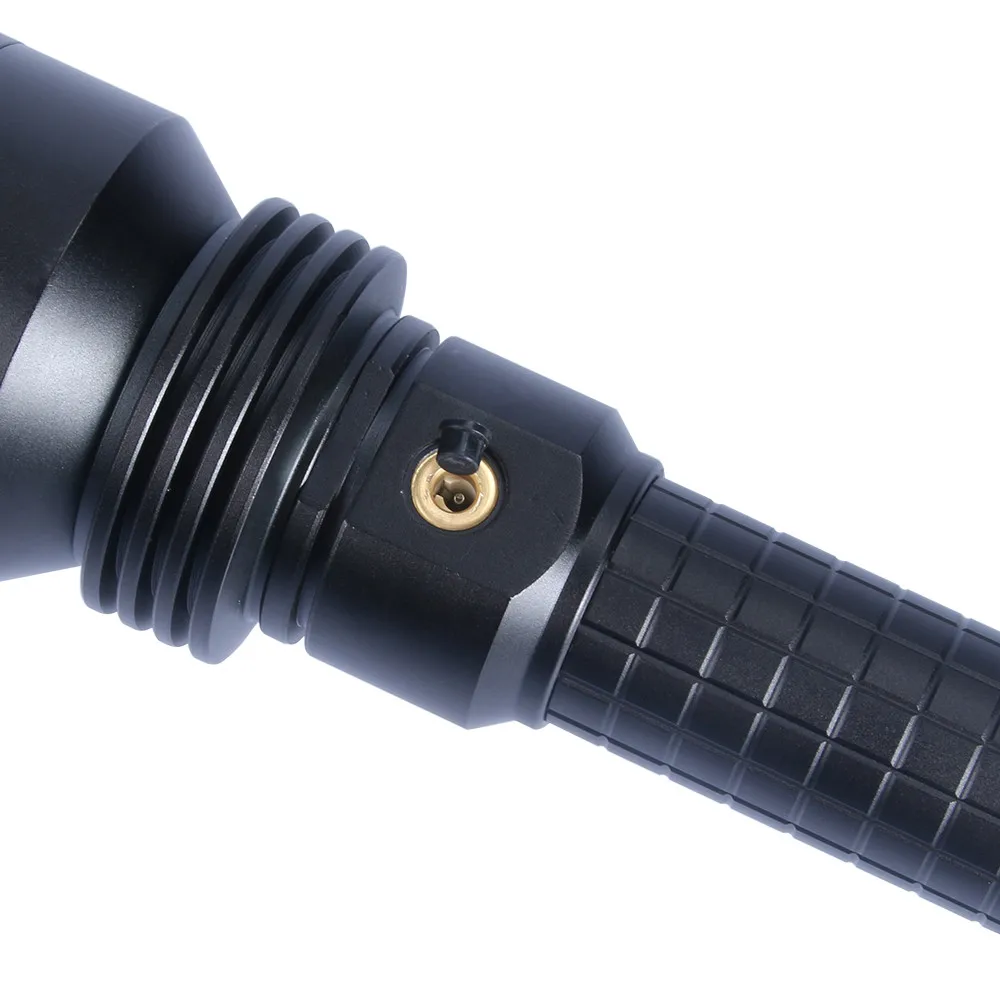 Skywolfeye 2 Mode XH-P50 LED 26650 Flashlight Outdoor Camping Torch Aluminum Alloy Rechargable Black#5J23