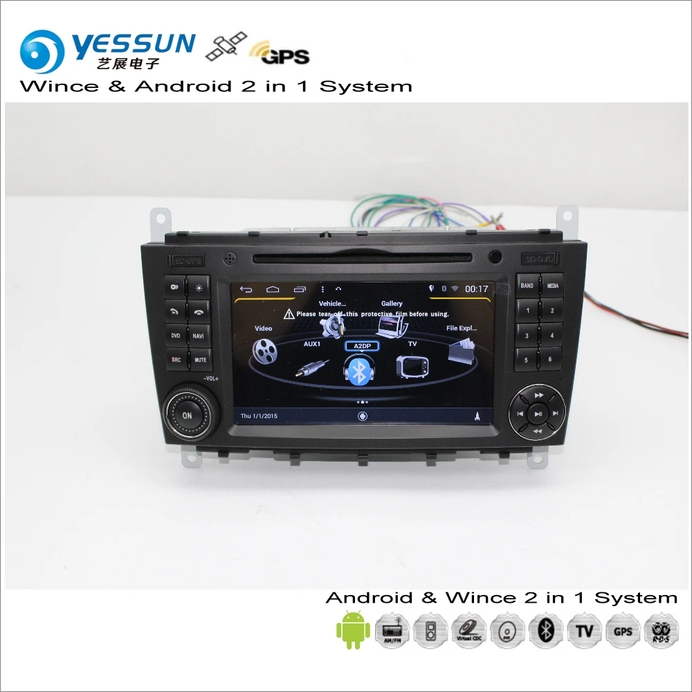 YESSUN для Mercedes Benz C Class W203 2004~ 2007 Android автомобильный радиоприемник CD DVD плеер gps-навигатор Карты ТВ Экран мультимедиа