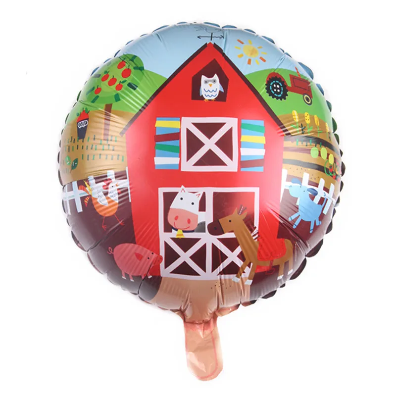 Детские товары для вечеринки на день рождения с изображением животных, баннеры для декораций для маленьких мальчиков и девочек - Цвет: farm balloon