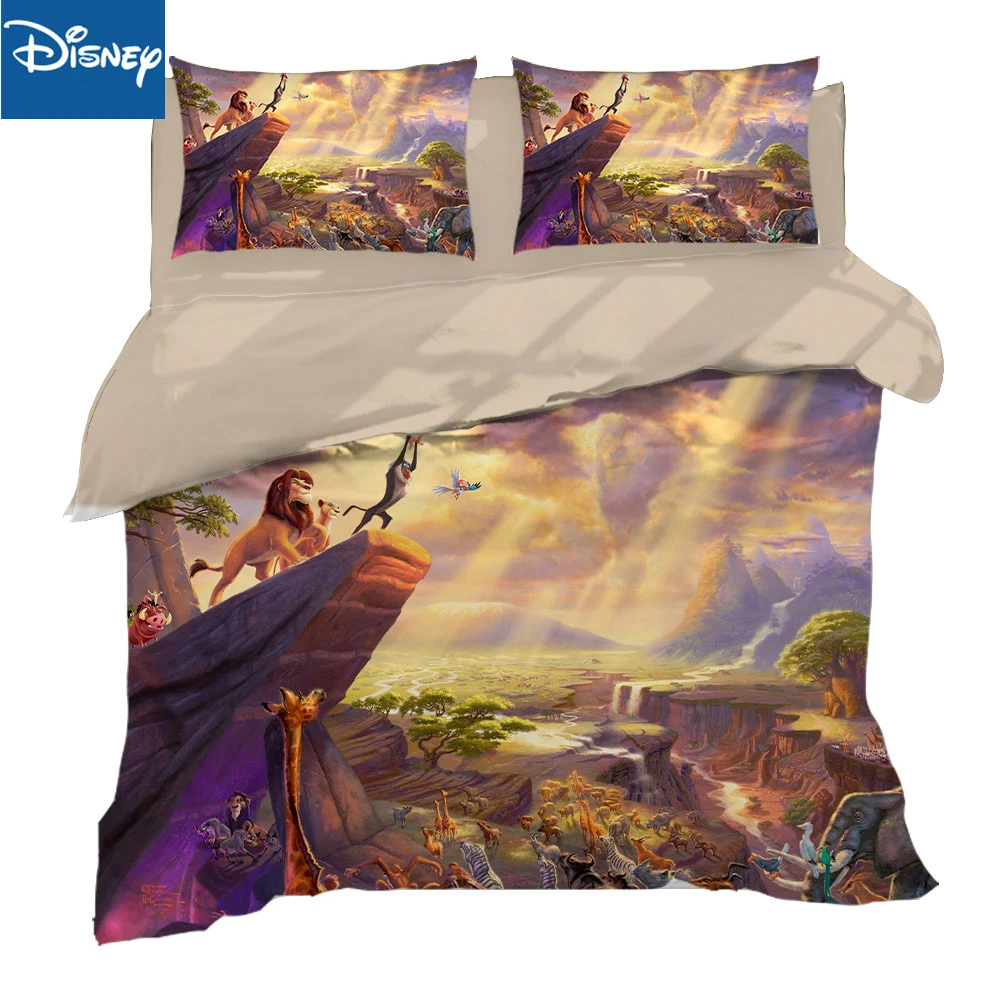 Lion Duvet Cover Set With Pillowcases Personalized Bedding Wild Animals Animals Yellow 3D Quilt Doona Double Full Queen King All Sizes