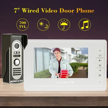 

KKMOON 7'' Doorbell Indoor Monitor Outdoor Infrared Camera TFT LCD Visual Intercom Wired Video Door Phone System