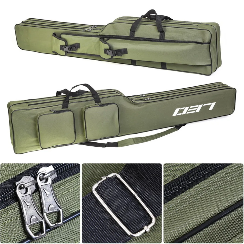 Homens do Mar Equipamento de Pesca Bolsa de Pesca Acessórios de Dupla Bolsa Portátil Camada Grande Capacidade Mochila Dobrável Transportadora Leo 1.3 m 10 Saco Saco De Pesca 1.3 m Portátil