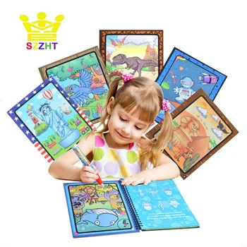 

Drawing Album Toys Cartoon Paint Learning Book Doodle Album Water Painting Recyclable Coloring Notebook Refillable Pen Cardboard