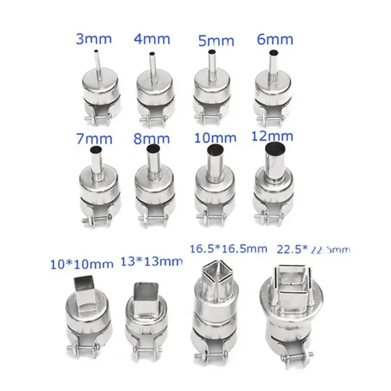 12 шт./компл. паяльной станции 850 горячий воздух пистолет сварки термостойкие насадки высокая температура из нержавеющей стали около 22 мм/0,87"