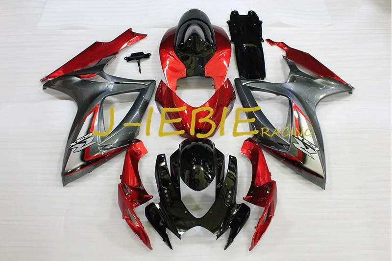 

Black red Injection Fairing Body Work Frame Kit for SUZUKI GSXR 600/750 GSXR600 GSXR750 2006 2007
