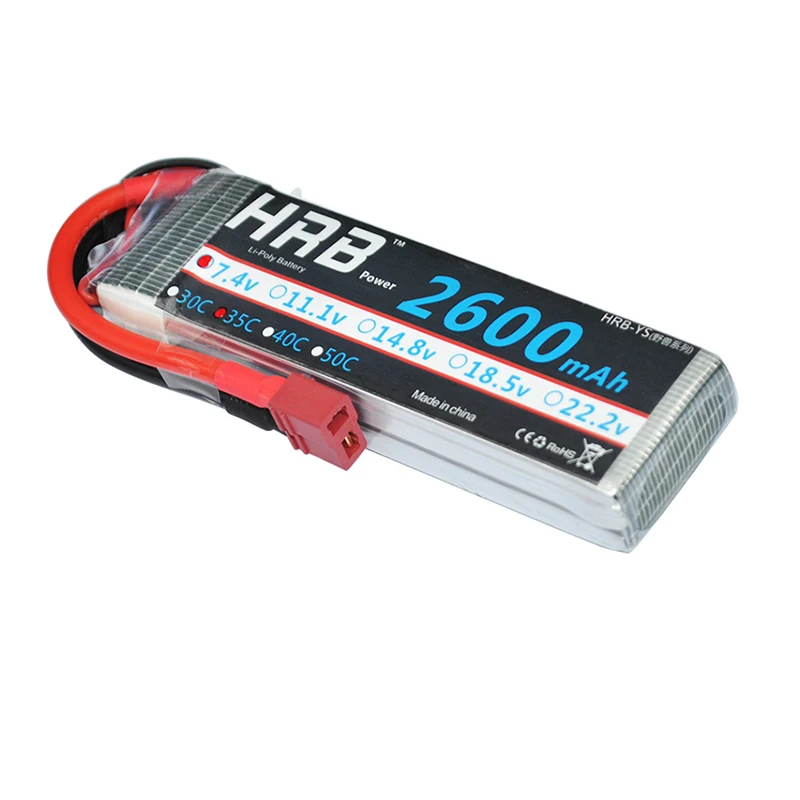 Аккумулятор HRB Lipo 2S 3S 4S 6S 7 4 V 11 1 14 8 18 5 22 2 2600mAh 35C MAX 70C для радиоуправляемого