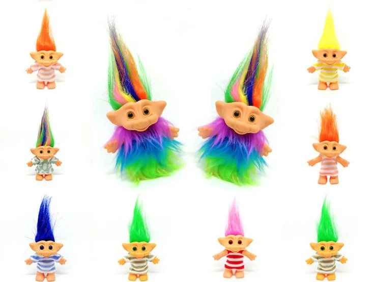 10cm Rainbow Hair Trolls Action Figure Doll Cartoon Anime Indiana