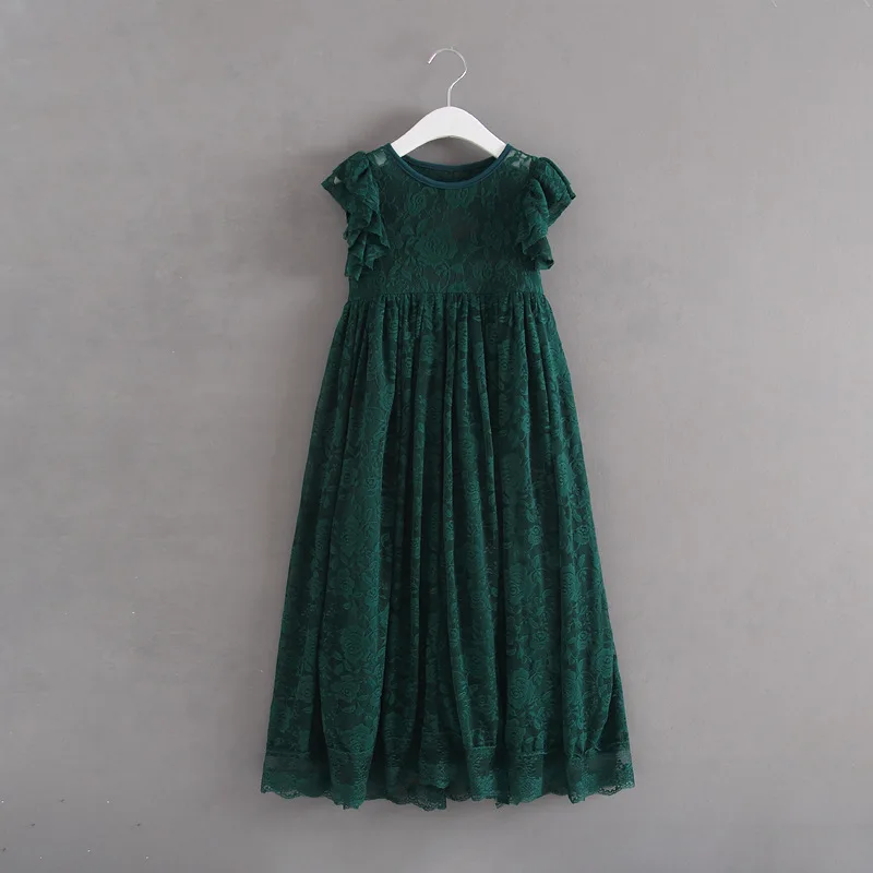 Comprar Vintage princesa niña encaje vestido largo diseño grande arco espalda descubierta bebé niños vestido de boda niño Niñas Ropa de Navidad 2 7 años