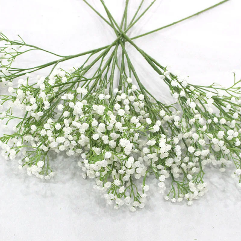 

Hot Selling Artificial 11 Pieces White Babies Breath Flowers Fake Gypsophila DIY Floral Bouquets Arrangement Wedding Home Decor