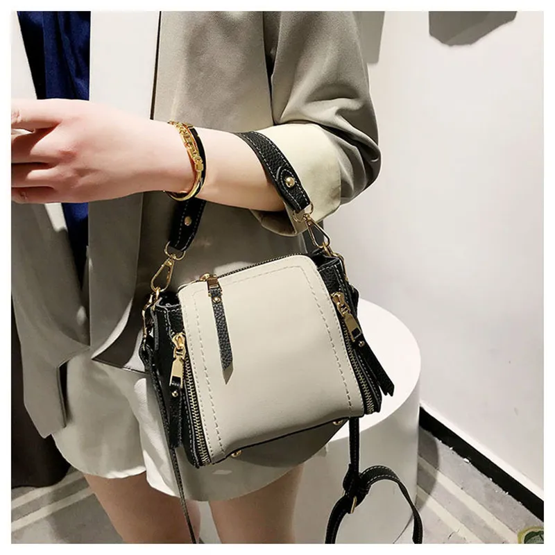 Women Handbag String Bucket Composite Bag Female Fashion Crossbody Shoulder Bag Ladies Tassel Messenger Bag Travel Tote SS7379 (10)
