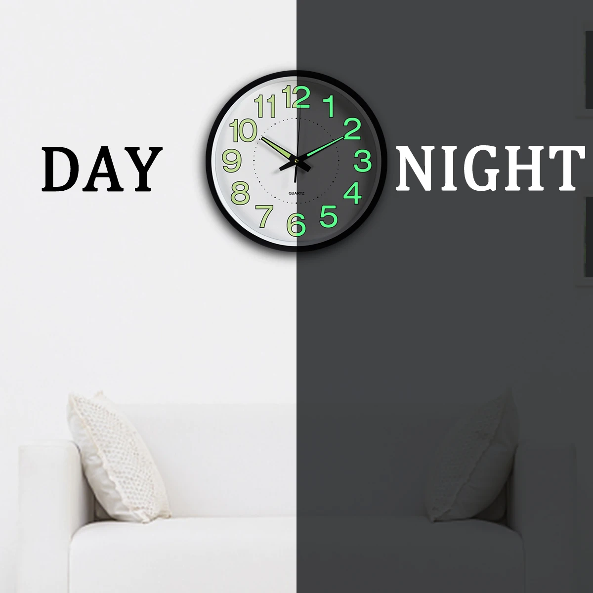 12 дюймов светящиеся бесшумные настенные часы для спальни гостиной простой дизайн кварцевые настенные Подвесные часы домашний Декор без батареи
