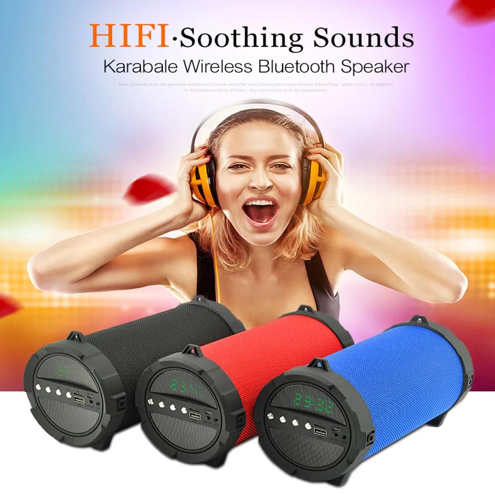 Karabale портативный наружный Bluetooth динамик будильник HIFI успокаивающий звук