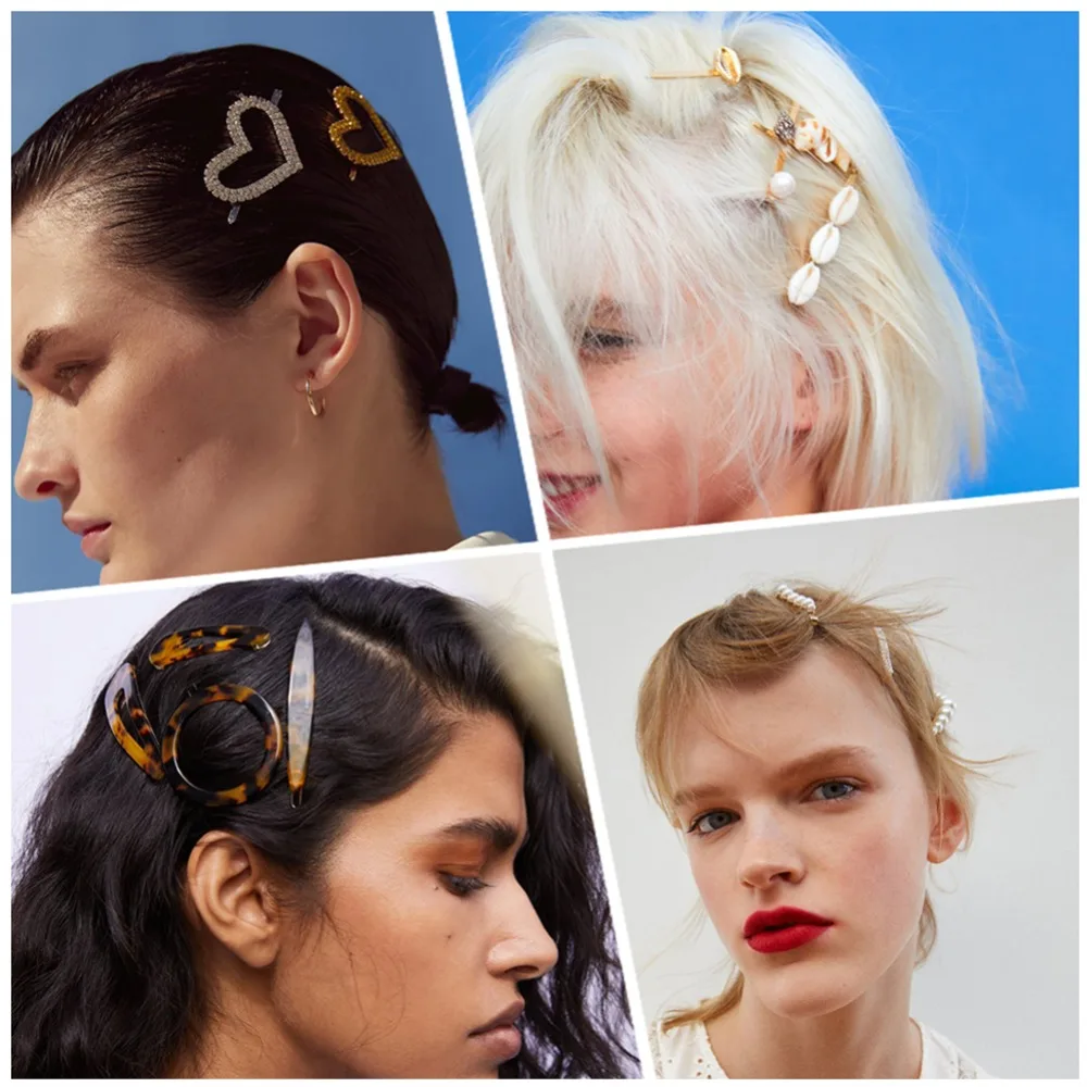 

Girlgo ZA Shell Crown Hairpins Barrettes Jewelry for Women Crystal Heart Pearls Statement Handmade Hair Pins Female Bijoux Gifts