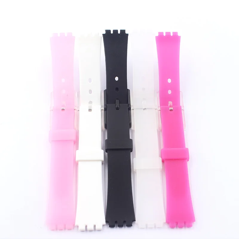 Ремешок силиконовый для часов swatch 12 мм с пряжкой язычком|Ремешки часов| |