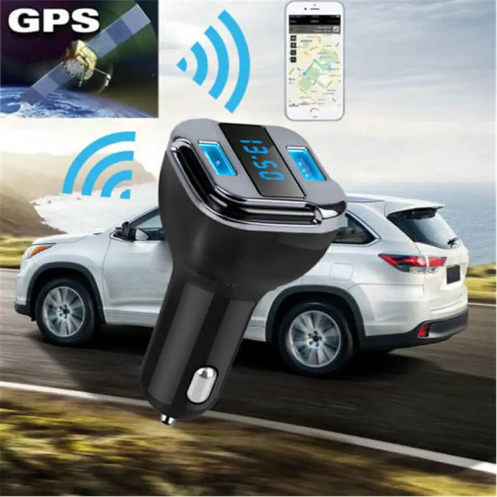 سيارة GPS المقتفي محدد الوقت الحقيقي جهاز تعقب شاحن USB مزدوج الفولتميتر