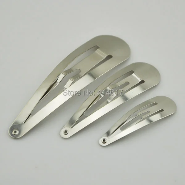 Серебряная Кнопка Заколки для волос 50 мм Лук зубец для рукоделия, 50 шт в наборе, разные размеры DZ05
