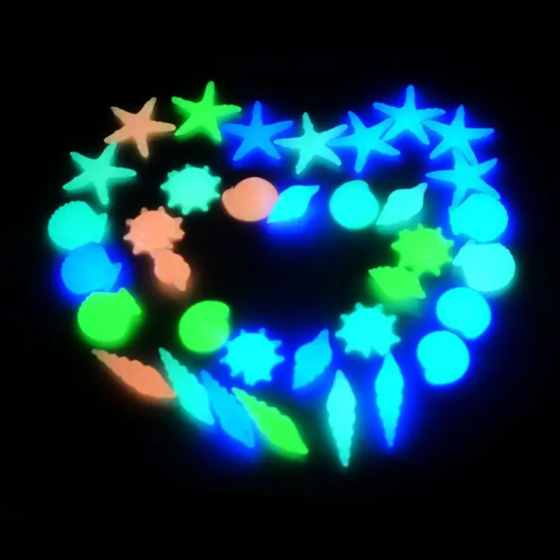 

Jewelry Accessories 10Pc Glow in the Dark Luminous Conch Sea Shells Star Fish for Aquarium Fish Tank
