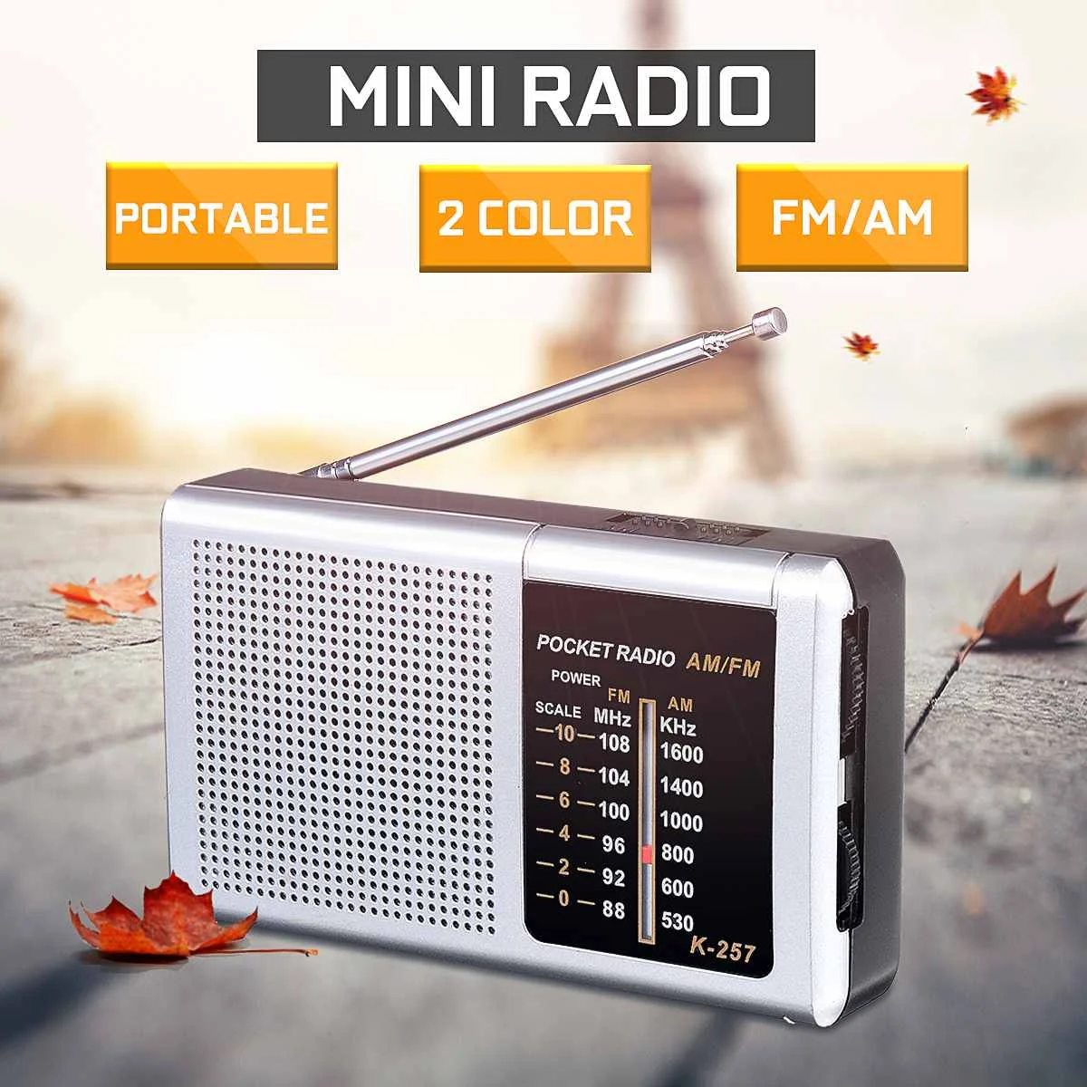 Mini Portable FM/AM 88-108MHz FM 530-1600KHz Wireless Retro Radio Receiver Channel Speaker Stereo Multimedia Music Player