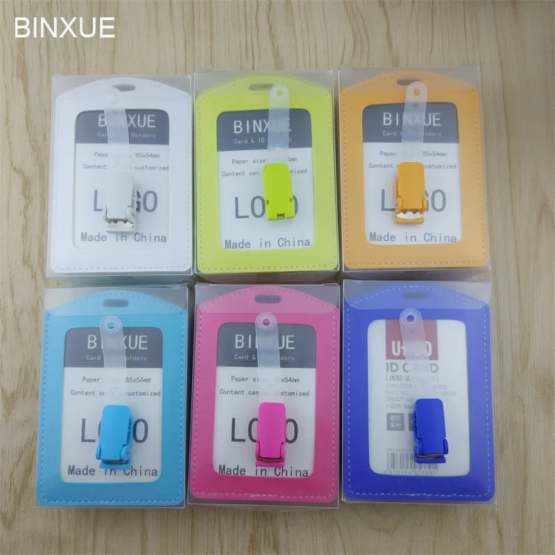 

BINXUE Employees card Cover card ID Clip holder business card badge access control display brand Vertical section bag work