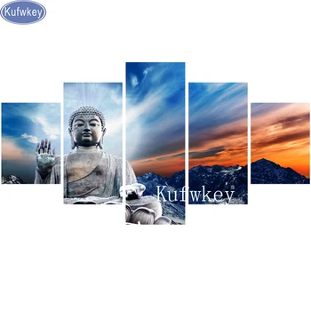 

Kufwkey Diamond Embroidery 5D DIY Diamond Buddha,Buddhist Diamond Painting Rhinestone Cross Stitch Decoration