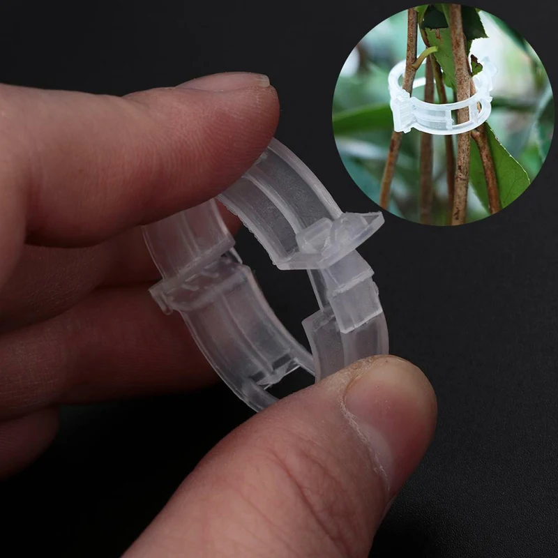 

100pcs 30mm Plastic Plant Support Clips For Tomato Hanging Trellis Vine Connects Plants Greenhouse Vegetables Garden Ornament
