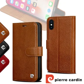 

For Apple iPhone X Pierre Cardin Genuine Leather Phone Wallet Flip Stand Card Case Cover For iPhoneX Phone Case Free Shipping