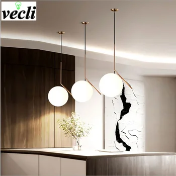 

Nordic LED chandelier Living Room Bedroom Bar Clothing Shop Lighting Glass Ball Creative Home Lighting Fixtures AC110V/220V