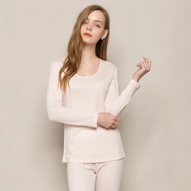 Women Pajamas 70 pure merino wool 30 nature silk thermal sets Women's