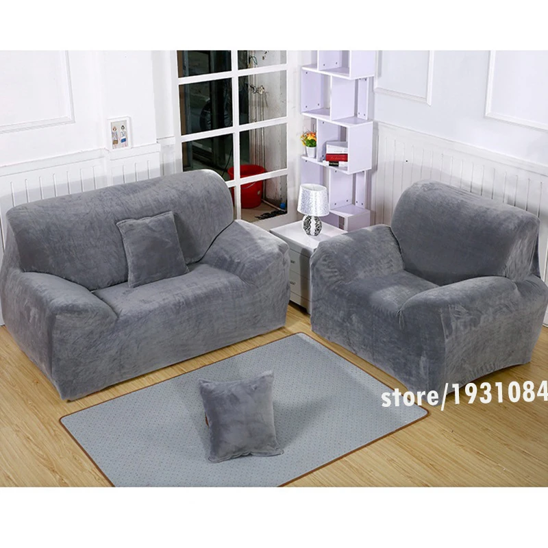 Aliexpress Winter Grey Sofa Cover Plus Velvet Fabric Aliexpress Winter Grey Sofa Cover Plus Velvet Fabric Elastic Slipcover Slip Resistant Couch Thicken Single Two Three Four Seater 1pcs From