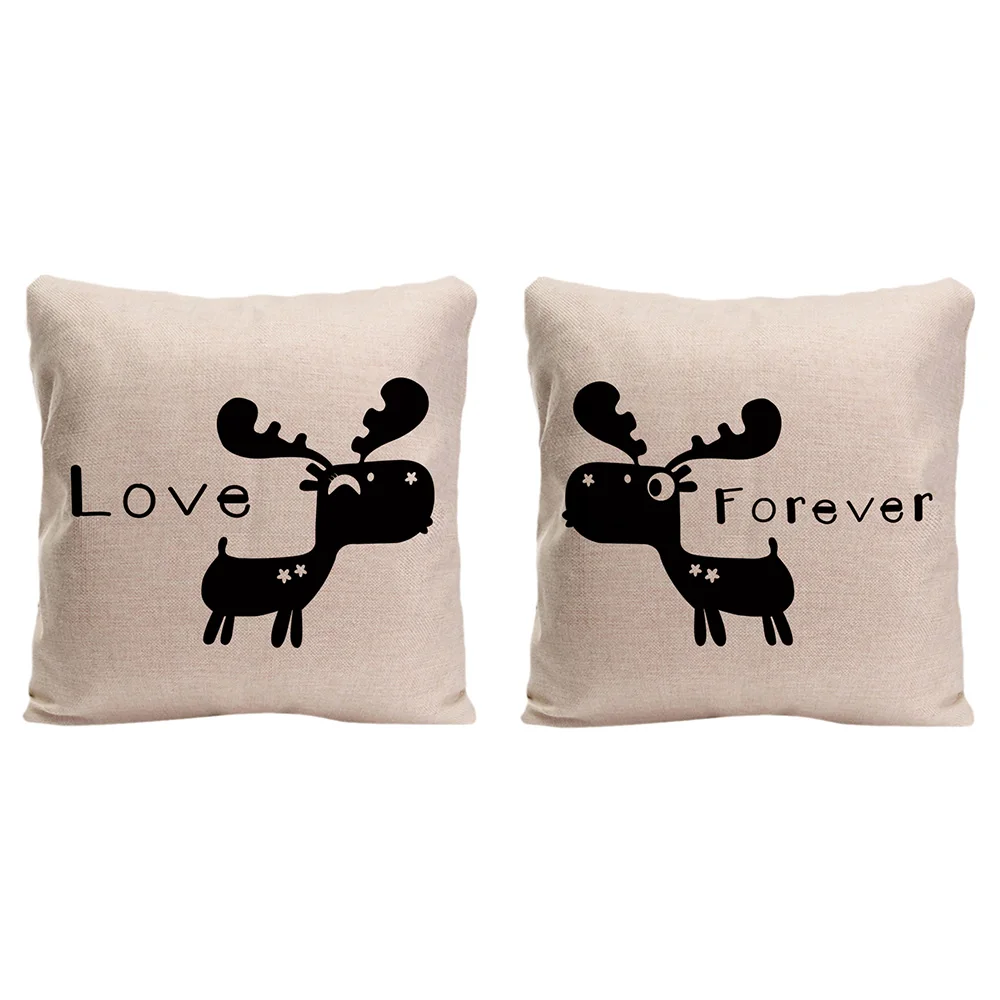 Deers Love Forever наволочки для пары-романтические подарки на день Святого Валентина и свадебные украшения для пар и влюбленных