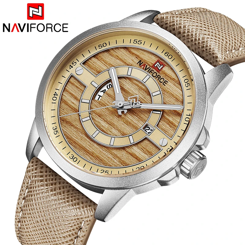 

Top Luxury Brand NAVIFORCE Mens Quartz Sport Watches Waterproof Men Leather Wristwatch Man Date Week Fashion Casual Wrist Watch